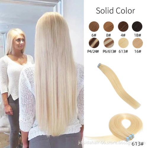 #613 Factory Price Vendors Skin Weft Natural Blond European Hair 100% Human Hair Remy Tape in Hair Extension